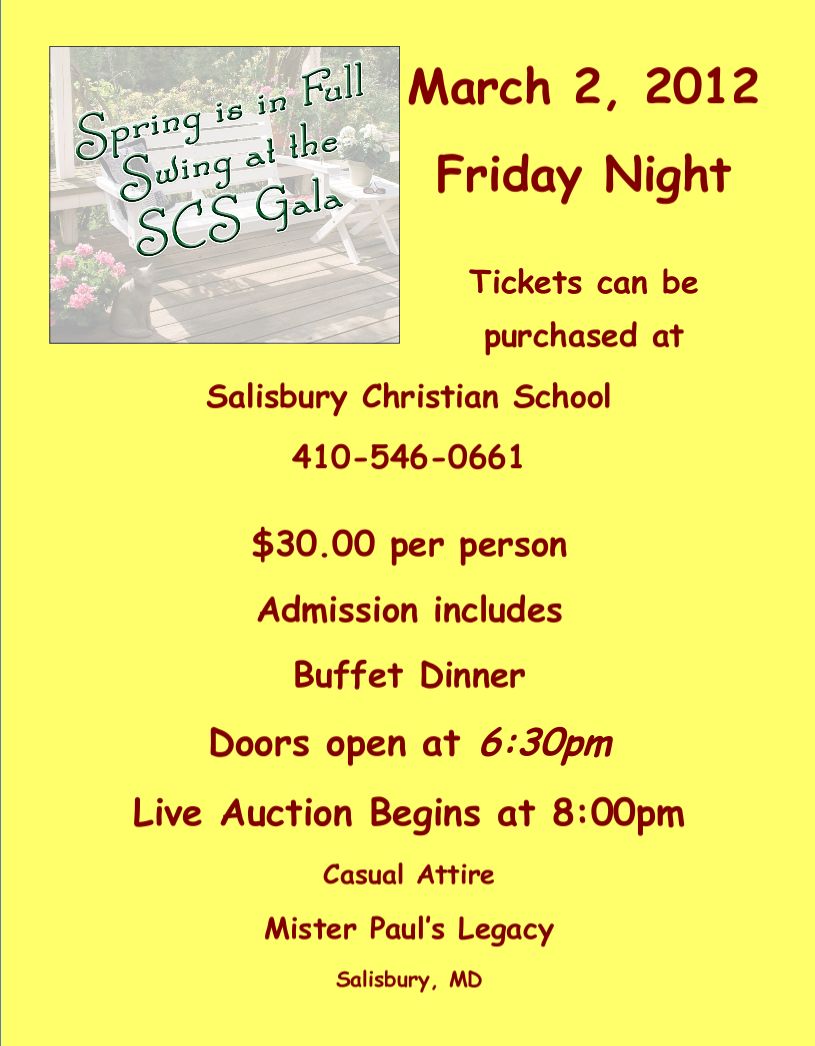 2012 Salisbury Christian School Gala Benefit Auction