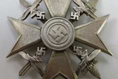 1-29-15 German Spanish Cross In Silver With Swords Medal