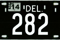 1-31-14 DE 3 Digit License Plate